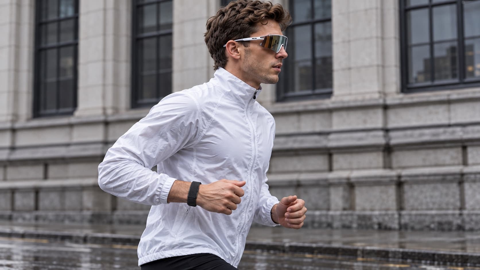 A runner wearing a TAVI band